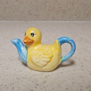 Vintage - 1997 Red Rose Mini Teapots Lot Roseville - Duck